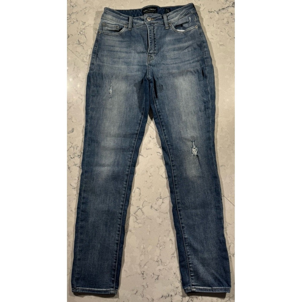 Lucky Brand Jeans Womens 6 Blue Medium Wash Hayden Skinny High Rise Stretch Logo